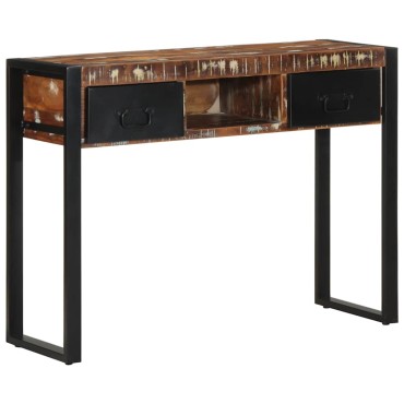 vidaXL Τραπέζι κονσόλας Πολύχρωμο 100x35x75cm Στερεό ξύλο ανακτημένο