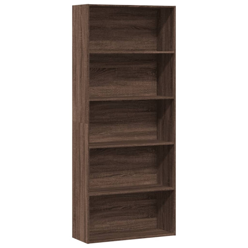 vidaXL Ντουλάπι βιβλίων καφέ δρυς 80x30x189cm Κατασκευασμένο ξύλο 1 τεμ.