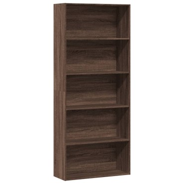 vidaXL Ντουλάπι βιβλίων καφέ δρυς 80x30x189cm Κατασκευασμένο ξύλο 1 τεμ.