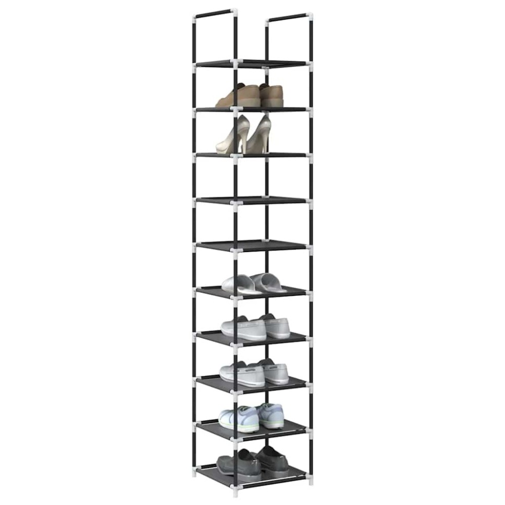 Ράφι παπουτσιών vidaXL 10 επιπέδων μαύρο 33x33x174cm