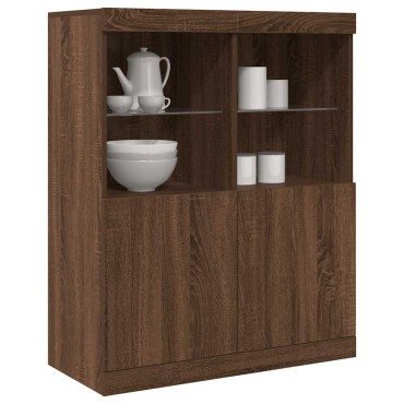 vidaXL Μπουφές Καφέ Δρυς 81x37x100cm από Επεξεργασμένο Ξύλο 1 τεμ.