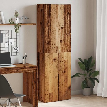 vidaXL Highboard Παλιό ξύλο 60x32x190cm Κατασκευασμένο ξύλο