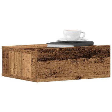 vidaXL Πλωτό κομοδίνο Παλιό ξύλο 40x32x15cm Κατασκευασμένο ξύλο 1 τεμ.