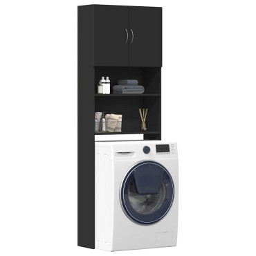 vidaXL Ντουλάπι πλυντηρίου ρούχων Μαύρο 64x24x190 cm