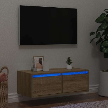 ντουλάπι τηλεόρασης vidaXL με φώτα LED Sonoma Oak 75x35,5x25cm