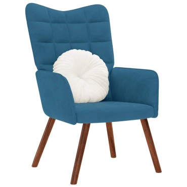 vidaXL Πολυθρόνα Relax Μπλε Βελούδινη 61,5x69x95,5cm 1 τεμ.