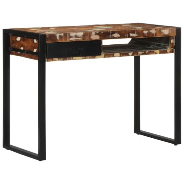 Γραφείο vidaXL Πολύχρωμο 100x50x75cm Στερεό ξύλο αναγεννημένο 1 τεμ.