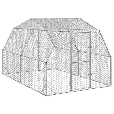 vidaXL Chicken Run 2,5x4x2,25 m Γαλβανισμένος χάλυβας