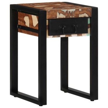 vidaXL Τραπεζάκι Πολύχρωμο 35x35x50cm Ξύλο μασίφ αναγεννημένο 1 τεμ.