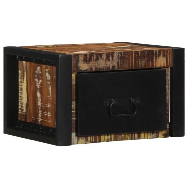 vidaXL Κομοδίνο Πολύχρωμο 40x35x25cm Στερεό ξύλο αναγεννημένο 1 τεμ.