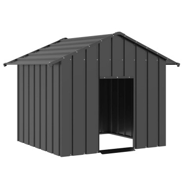 vidaXL Σπιτάκι σκύλου με οροφή 131x101x102 cm Γαλβανισμένος χάλυβας