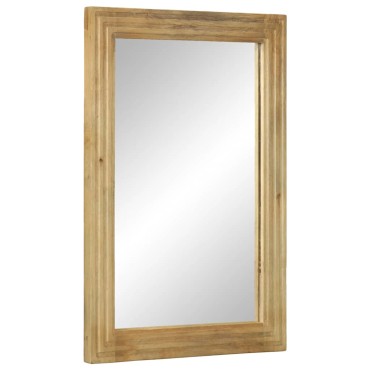 vidaXL Καθρέφτης μπάνιου καφέ 50x70x2,5cm από μασίφ ξύλο Mango