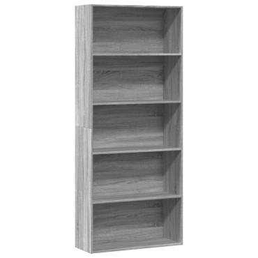 ντουλάπι βιβλίων vidaXL Γκρι Sonoma 80x30x189cm Κατασκευασμένο ξύλο