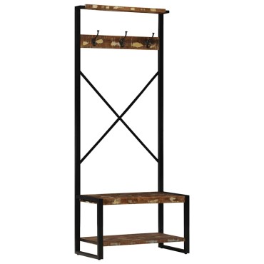 vidaXL Ράφι για ρούχα Πολύχρωμο 80x40x190cm Ξύλο μασίφ ανακυκλωμένο 1 τεμ.