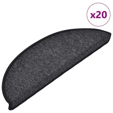 vidaXL Στρώματα σκάλας 30 τεμάχια Ανθρακί 56x17x3 cm