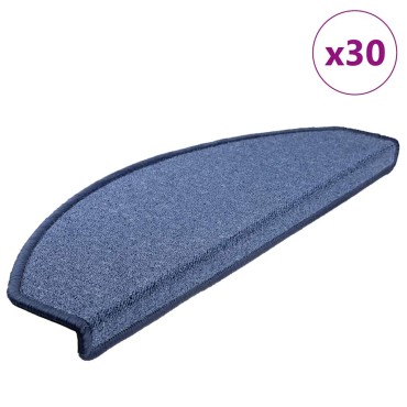 vidaXL Πατάκια για σκάλες 30 τεμάχια Μπλε 65x24x4 εκ.