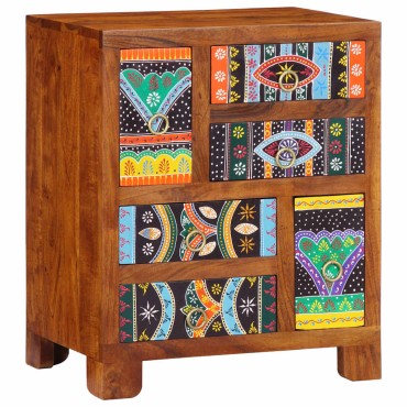 vidaXL Sideboard Πολύχρωμο 50x35x60 μασίφ ξύλο ακακίας
