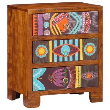vidaXL Sideboard Πολύχρωμο 50x35x60 μασίφ ξύλο ακακίας