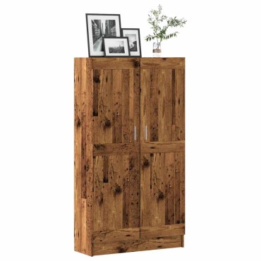 vidaXL Βιβλιοθήκη Όψη Παλαιού Ξύλου 82,5x30,5x150cm Επεξ. Ξύλο 1 τεμ.