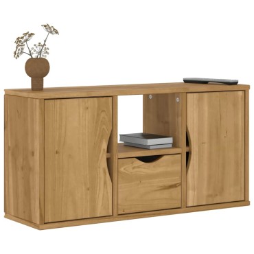 vidaXL Έπιπλο Τηλεόρασης με Συρτάρι ODDA 79x24x40cm Μασίφ Ξύλο Πεύκου