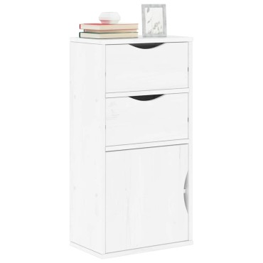 vidaXL Συρταριέρα με Συρτάρια ODDA Λευκό 40x24x79cm Μασίφ Ξύλο Πεύκου 1 τεμ.