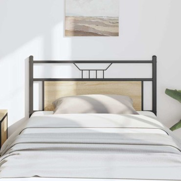vidaXL Κεφαλάρι Sonoma Δρυς Επεξεργασμένο Ξύλο/Ατσάλι 113x3x91,5cm 1 τεμ.
