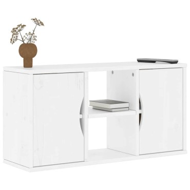 vidaXL Ντουλάπι τηλεόρασης ODDA Λευκό 79x24x40cm Μασίφ Ξύλο Πεύκου