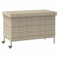 vidaXL Κουτί Αποθήκευσης Κήπου με Ρόδες 110x55x73cm Συνθετικό Ρατάν 1 τεμ.