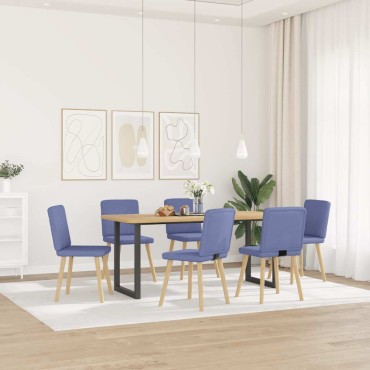 vidaXL Καρέκλες τραπεζαρίας 6 τεμ. τζιν μπλε ύφασμα 45x54x86 cm
