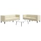 vidaXL Καναπές Chesterfield 2 τεμ. σετ Cream Faux Leather 174x74,5x70,5cm  Διθέσιος Τριθέσιος