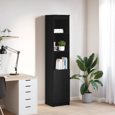 vidaXL Ντουλάπι Μαύρη δρυς 37,5x35x180cm από Επεξεργασμένο Ξύλο 1 τεμ.