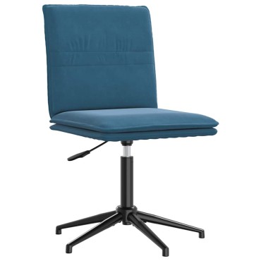 vidaXL Καρέκλα Τραπεζαρίας Μπλε Βελούδινη 44x50x(74-84) cm 1 τεμ.