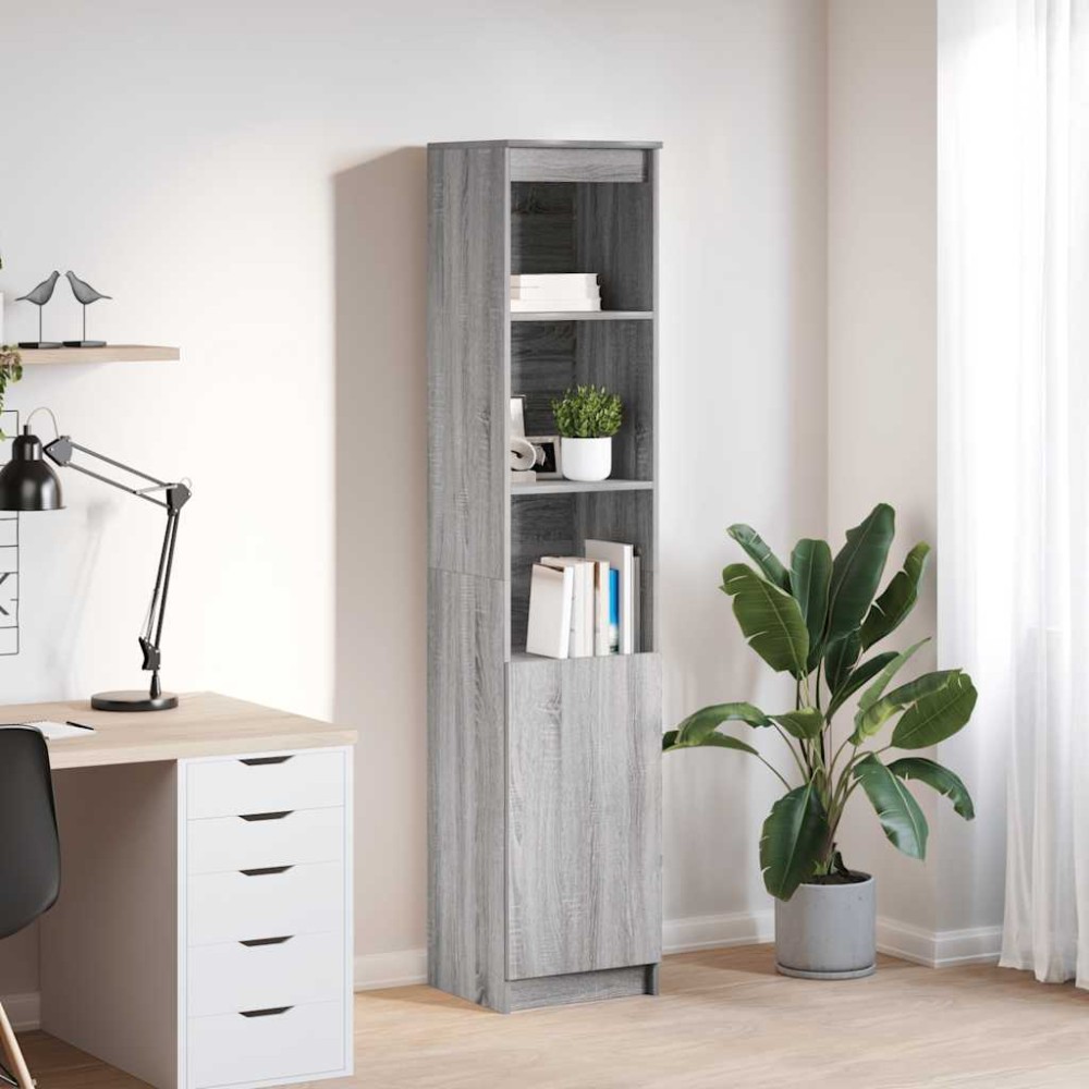 vidaXL Ντουλάπι Γκρι Sonoma 37,5x35x180cm Επεξεργασμένο Ξύλο 1 τεμ.