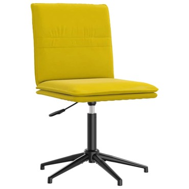 vidaXL Καρέκλα Τραπεζαρίας Κίτρινη Βελούδινη 44x50x(74-84) cm 1 τεμ.