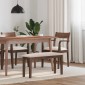 Πάγκος vidaXL Καφέ μασίφ ξύλο καουτσούκ 90x30x46,5 cm