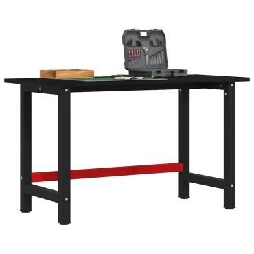 vidaXL Πάγκος Εργασίας Καφέ Σκούρο 140x60x81,5 cm Μασίφ Ξύλο Δρυς