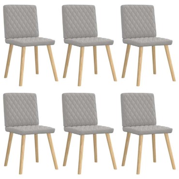 vidaXL Καρέκλες τραπεζαρίας 6 τεμ. Cloud Grey Fabric 45x54x86 cm