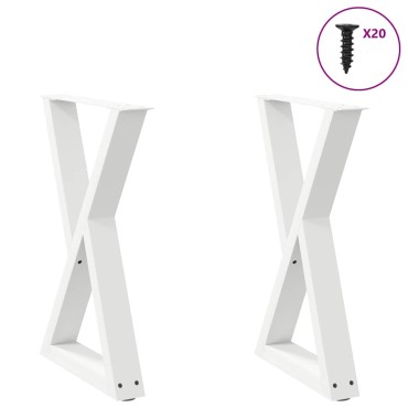 vidaXL Πόδια τραπεζαρίας 2 τεμ. Λευκό 60x(72-73,3)cm Ατσάλι