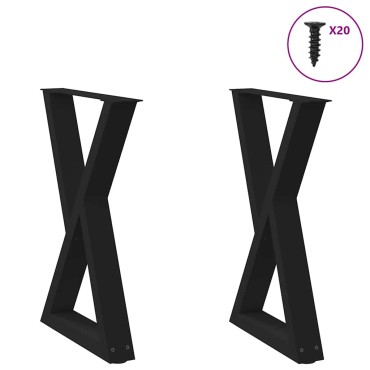 vidaXL Πόδια τραπεζαρίας 2 τεμ. Μαύρο 50x(72-73,3)cm Ατσάλι