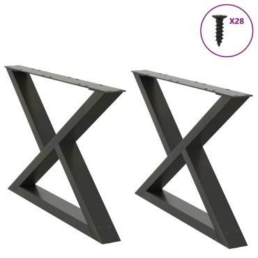 vidaXL Πόδια τραπεζιού σαλονιού 2 τεμ. Ανθρακί 70x(42-43,3)cm