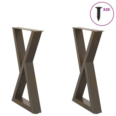 vidaXL Πόδια τραπεζαρίας 2 τεμ. Φυσικό ατσάλι 60x(72-73,3)cm Ατσάλι