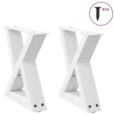 vidaXL Πόδια τραπεζιού σαλονιού 2 τεμ. Λευκό 40x(30-31,3)cm Ατσάλι