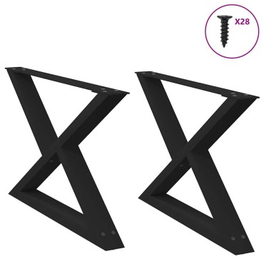 vidaXL Πόδια τραπεζιού σαλονιού 2 τεμ. Μαύρο 70x(42-43,3)cm