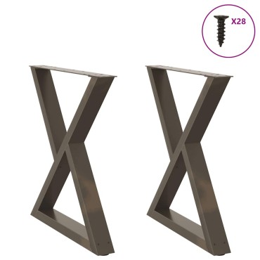 vidaXL Πόδια τραπεζαρίας 2 τεμ. Φυσικό ατσάλι 70x(72-73,3)cm Ατσάλι