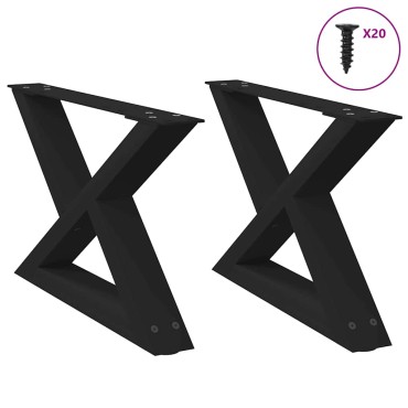 vidaXL Πόδια τραπεζιού σαλονιού 2 τεμ. Μαύρο 60x(30-31,3)cm