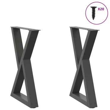 vidaXL Πόδια τραπεζαρίας 2 τεμ. Ανθρακί 50x(72-73,3)cm Ατσάλι