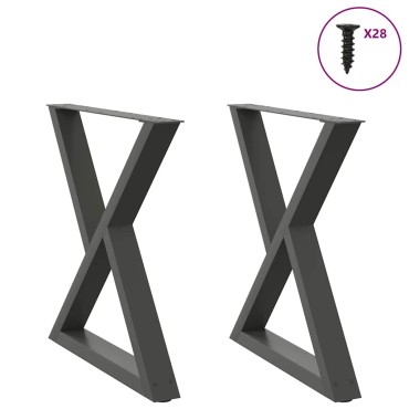 vidaXL Πόδια τραπεζαρίας 2 τεμ. Ανθρακί 70x(72-73,3)cm Ατσάλι