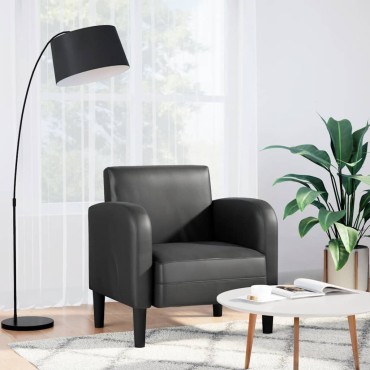 vidaXL Καναπές-καρέκλα με μπράτσα Μαύρο 54cm Faux Leather 1 τεμ.