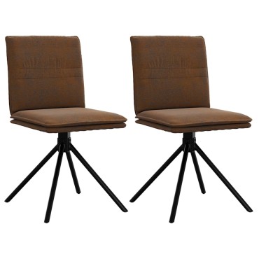 vidaXL Καρέκλα τραπεζαρίας καφέ δέρμα Faux Suede 46,5x53x84 cm 1 τεμ.