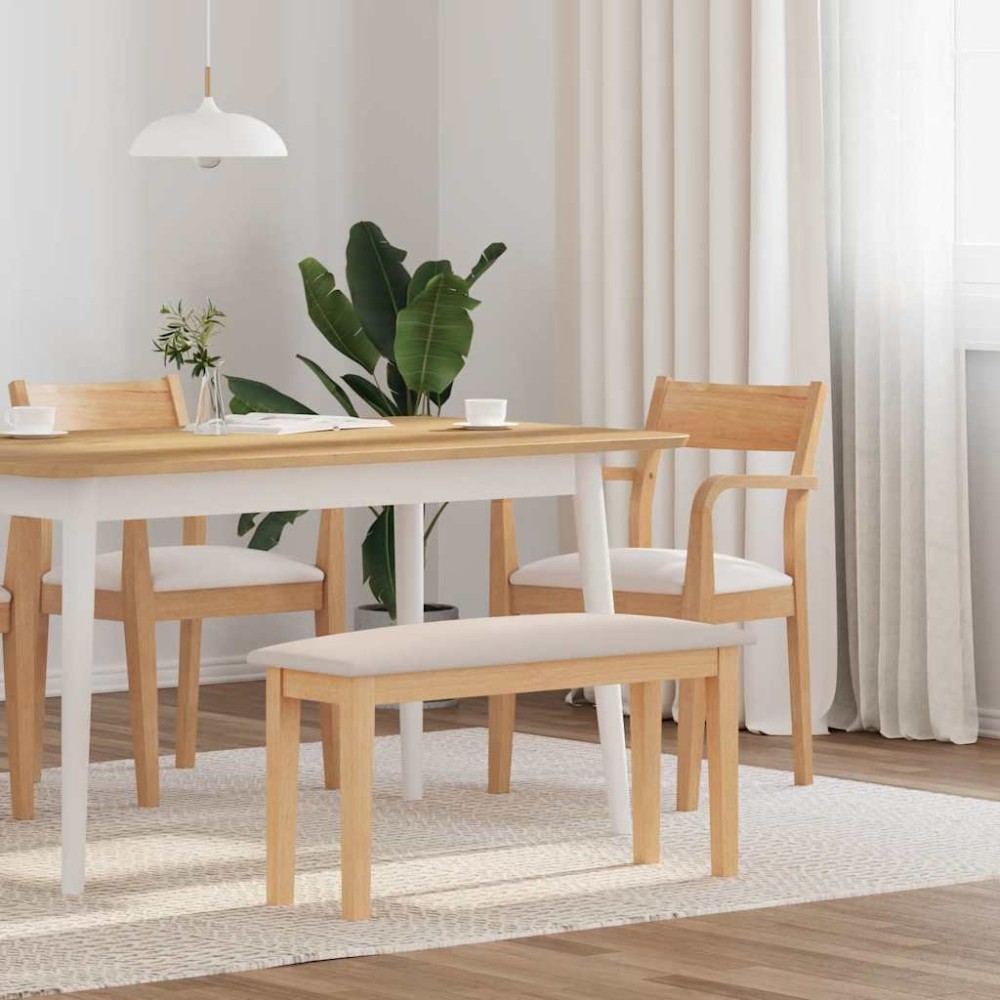 Πάγκος vidaXL από μασίφ ξύλο καουτσούκ 90x30x46,5 cm
